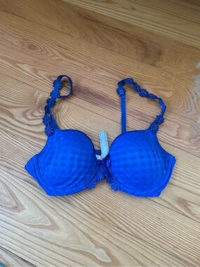 Marie Jo Bra 34C Tom Bra Blue with flower detail